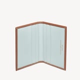 Double Fold Credit Card Holder Smooth Tan & Sky Blue