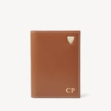 Double Fold Credit Card Holder Smooth Tan & Sky Blue