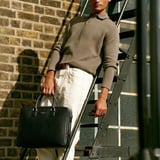 Mount Street Laptop Briefcase Black Pebble