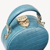 Micro Hat Box Deep Shine Cornflower Small Croc