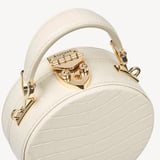 Micro Hat Box Ivory Patent Croc