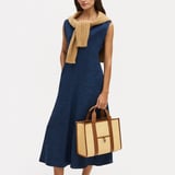 Henley Tote Natural Chevron Raffia & Smooth Tan