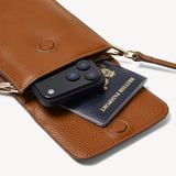 Duo Phone Crossbody Pouch Tan Pebble