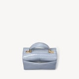 Mini Mayfair® with Silk Neck Scarf Deep Shine Sky Blue Small Croc