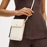 Duo Phone Crossbody Pouch Ivory Pebble