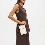 Duo Phone Crossbody Pouch Ivory Pebble