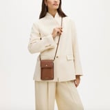 Duo Phone Crossbody Pouch Tan Pebble