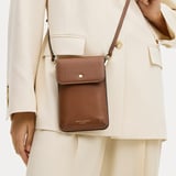 Duo Phone Crossbody Pouch Tan Pebble
