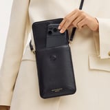 Duo Phone Crossbody Pouch Black Pebble