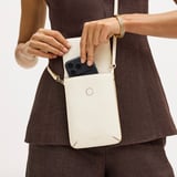 Duo Phone Crossbody Pouch Ivory Pebble
