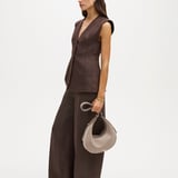Soho Small Crescent Moleskin Suede