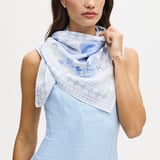 Toile De Jouy Silk Scarf Sky Blue Toile De Jouy 