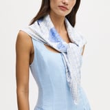 Toile De Jouy Silk Scarf Sky Blue Toile De Jouy 