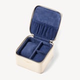 Travel Watch & Ring Box with Pocket Ivory Pebble