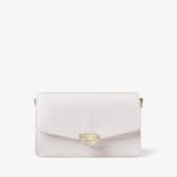 Eliza Clutch Deep Shine Chalk White Small Croc