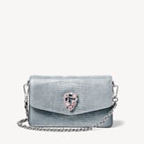 Eliza Clutch Peacock Blue Lizard