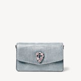 Eliza Clutch Peacock Blue Lizard