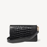 Eliza Clutch Black Patent Croc