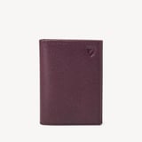 Double Fold Credit Card Holder Burgundy Saffiano