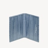 Double Fold Credit Card Holder Deep Shine Heritage Blue Croc