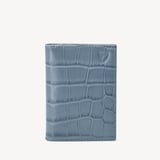 Double Fold Credit Card Holder Deep Shine Heritage Blue Croc