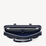 Slim Leather Briefcase  Navy Saffiano