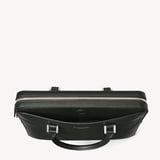Slim Leather Briefcase Forest Green Saffiano