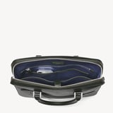 Slim Leather Briefcase Forest Green Saffiano
