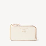 Zipped Coin & Card Holder Ivory Pebble