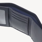 Trifold Wallet  Navy Saffiano