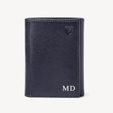 Trifold Wallet  Navy Saffiano