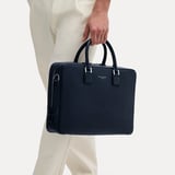Mount Street Laptop Briefcase Navy Pebble