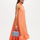 Mini Mayfair® with Silk Neck Scarf Deep Shine Sky Blue Small Croc