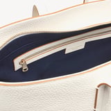 Zipped East West Tote with Bee & Flower Charm Ivory Pebble