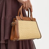 Savannah Mini Natural Chevron Raffia & Smooth Tan