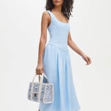 Mini Henley Tote Sky Blue Toile De Jouy Hand Embroidery