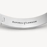 Ribbed Enamel Bangle Ivory Enamel & Palladium Silver Plated