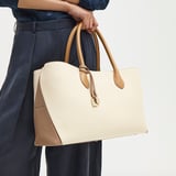 London Tote Soft Taupe & Ivory Pebble