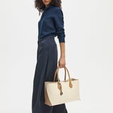 London Tote Soft Taupe & Ivory Pebble