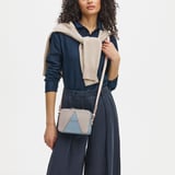 Camera Crossbody Sky Blue, Grey & White Pebble