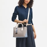 Midi London Tote Sky Blue, Grey & White Pebble
