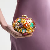Embellished Floral Clutch Multi Coloured Enamel