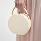 Hat Box Ivory Patent Croc