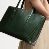 Regent Tote Deep Shine Evergreen Small Croc