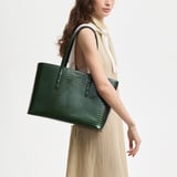 Regent Tote Deep Shine Evergreen Small Croc