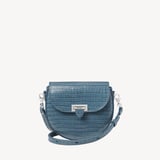 Portobello Crossbody Deep Shine Peacock Blue Small Croc