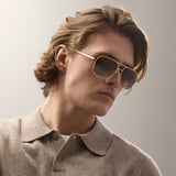 Maranello Aviator Sunglasses Gold Stainless Steel