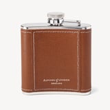 Classic 5oz Leather Hip Flask Tan Saffiano