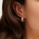 Ribbed Enamel Hoop Earring Moleskin Enamel & 18ct Gold Plated