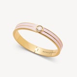Ribbed Enamel Bangle English Rose Enamel & 18ct Gold Plated